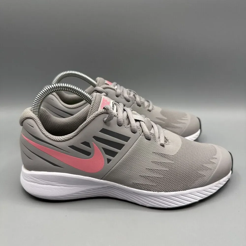 Nike Star Runner Atmosphere Sneaker Gray Pink Stripe Size 5.5Y